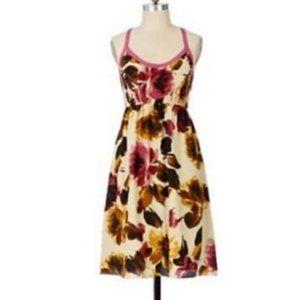 Moulinette Soeurs womens gossamer gardens dress size 0 colorful knee length silk